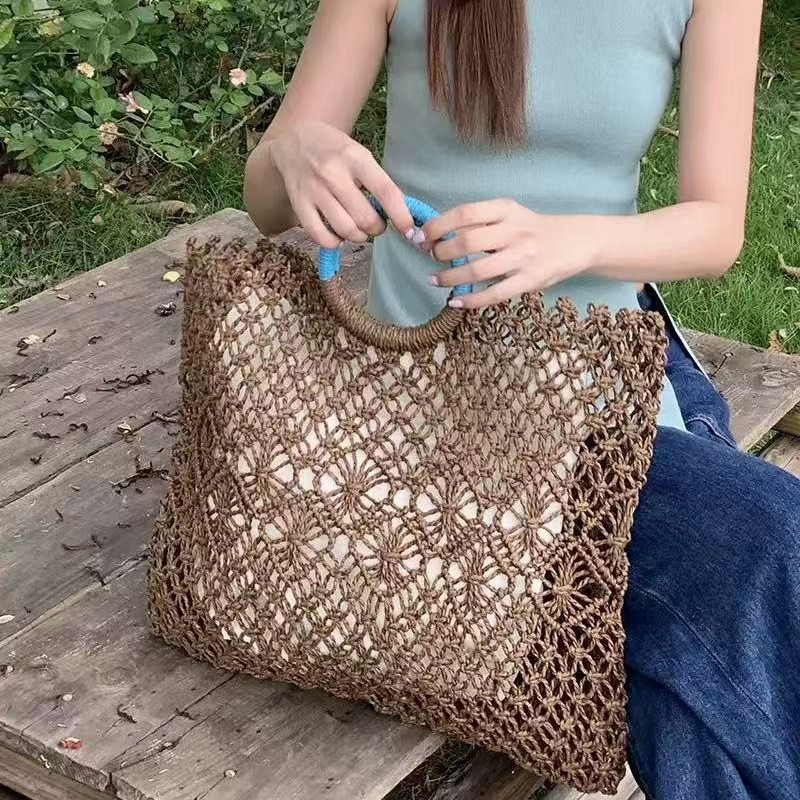 New niche straw woven hollow-out hand-woven bag summer handbag beach women