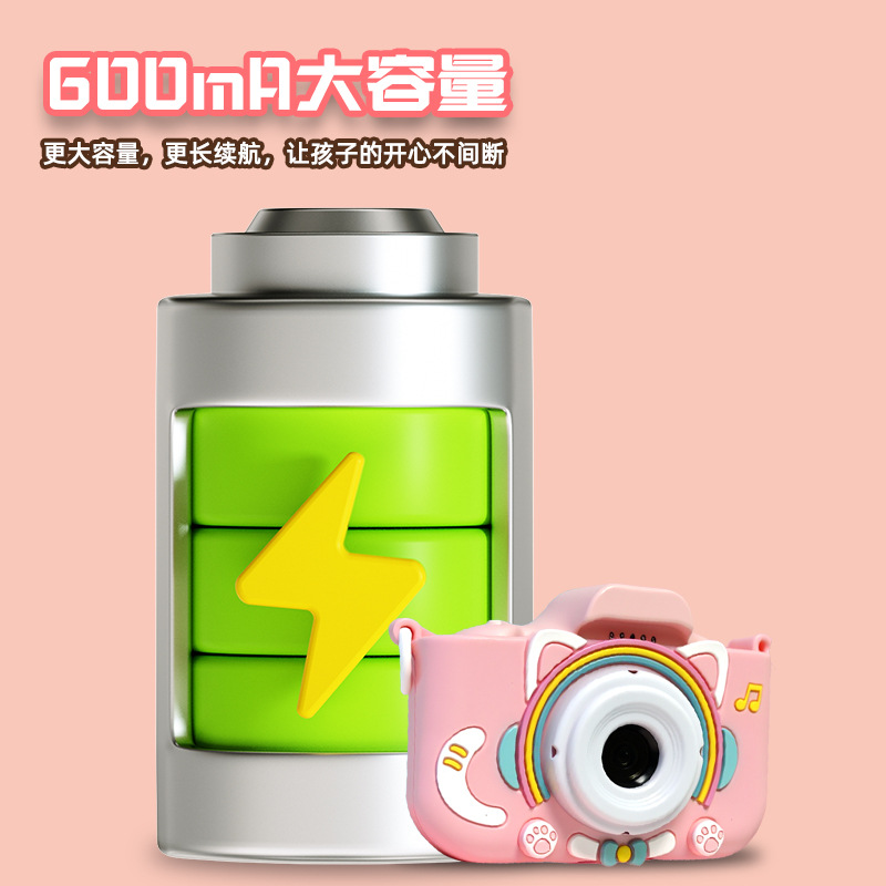 2026 New Children's Camera Cat Cartoon Digital HD Dual Camera Toy Student Gift Mini Camera