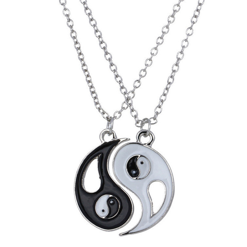 Best friend matching necklace Best friend mother daughter Tai Chi pattern