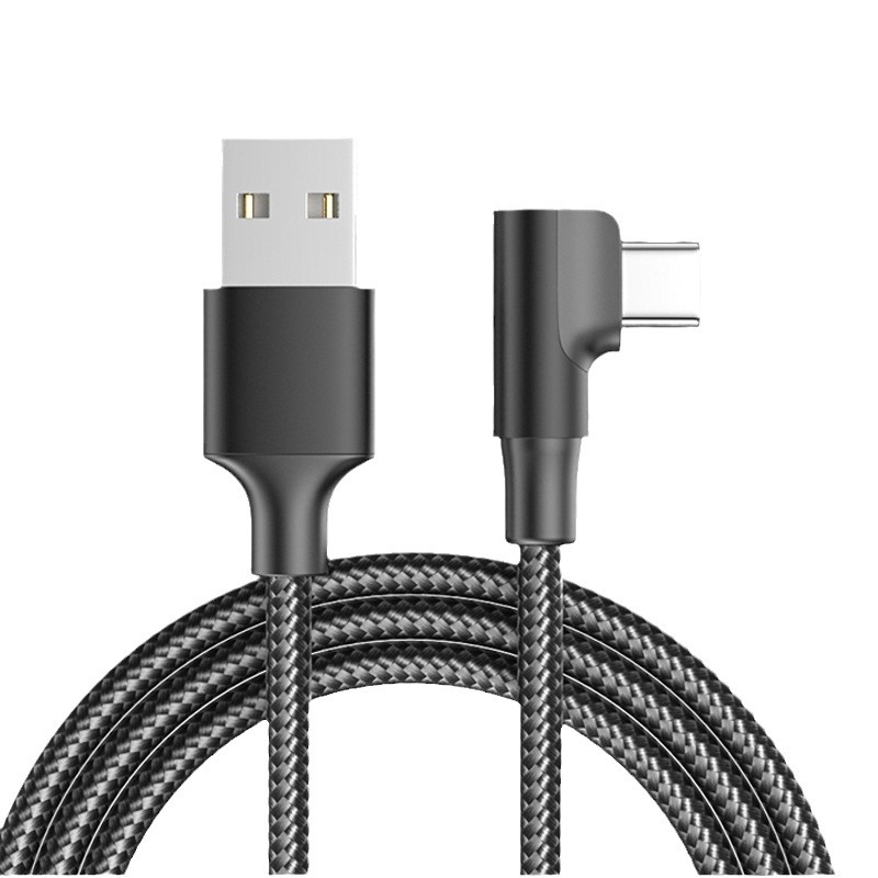 USB Right Angle Type-C Data Cable for Samsung Apple 15 Fast Charging Cable Extended Charging Cable 1M 2M