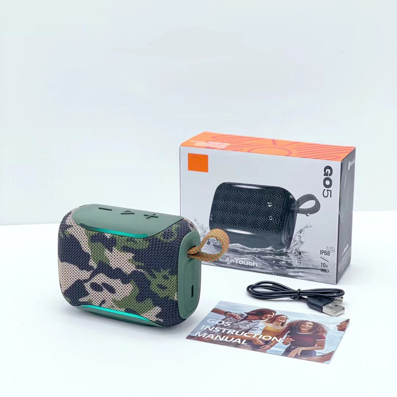 GO5 Bluetooth Speaker TWS Outdoor Home Portable Double-Sided Fabric Net Bass Card Slot Gift Speaker