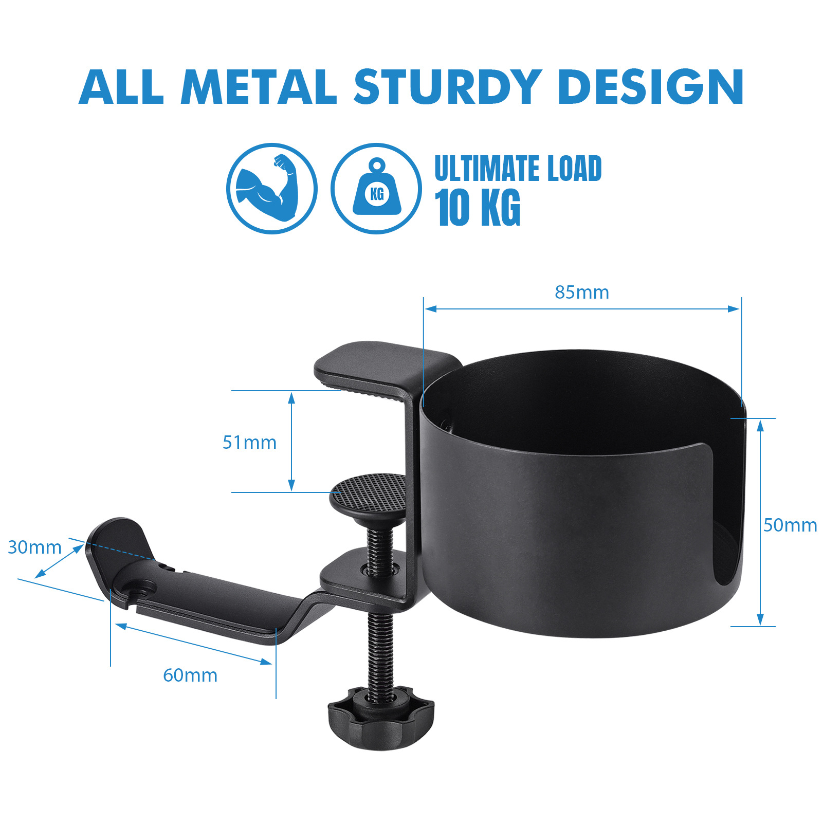 Aluminum Cup Holder 360 Degree Rotating Cup Holder Headphone Cup Holder