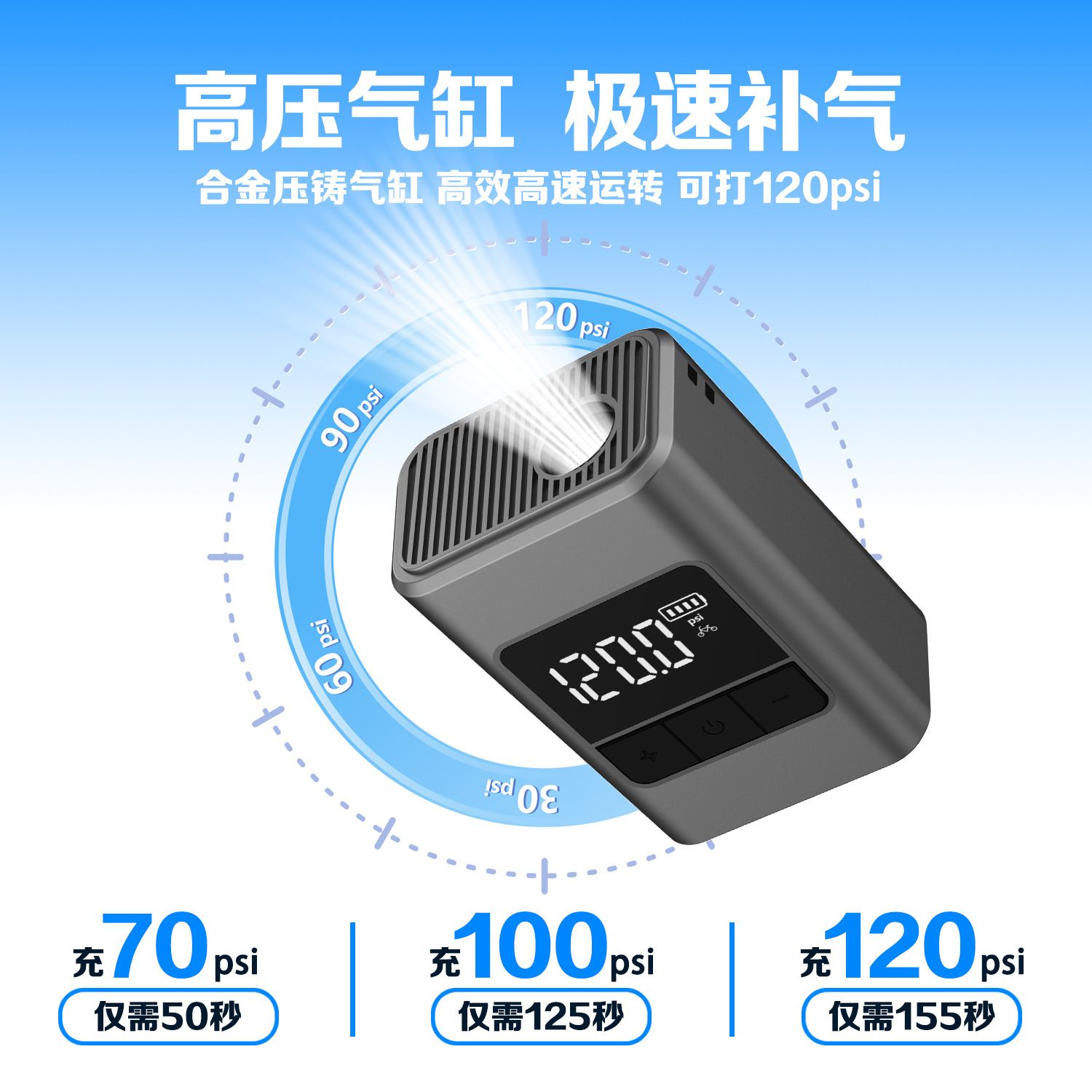 Road Bike Air Pump Portable Handheld Smart Wireless Inflator Mini Electric Vehicle Inflator