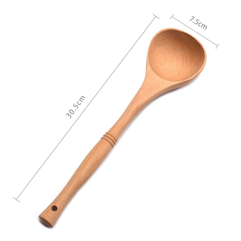 Non-stick pan wooden spatula, cooking spatula, hot pot spoon, wooden spatula set, beech wood kitchen tools, custom LOGO