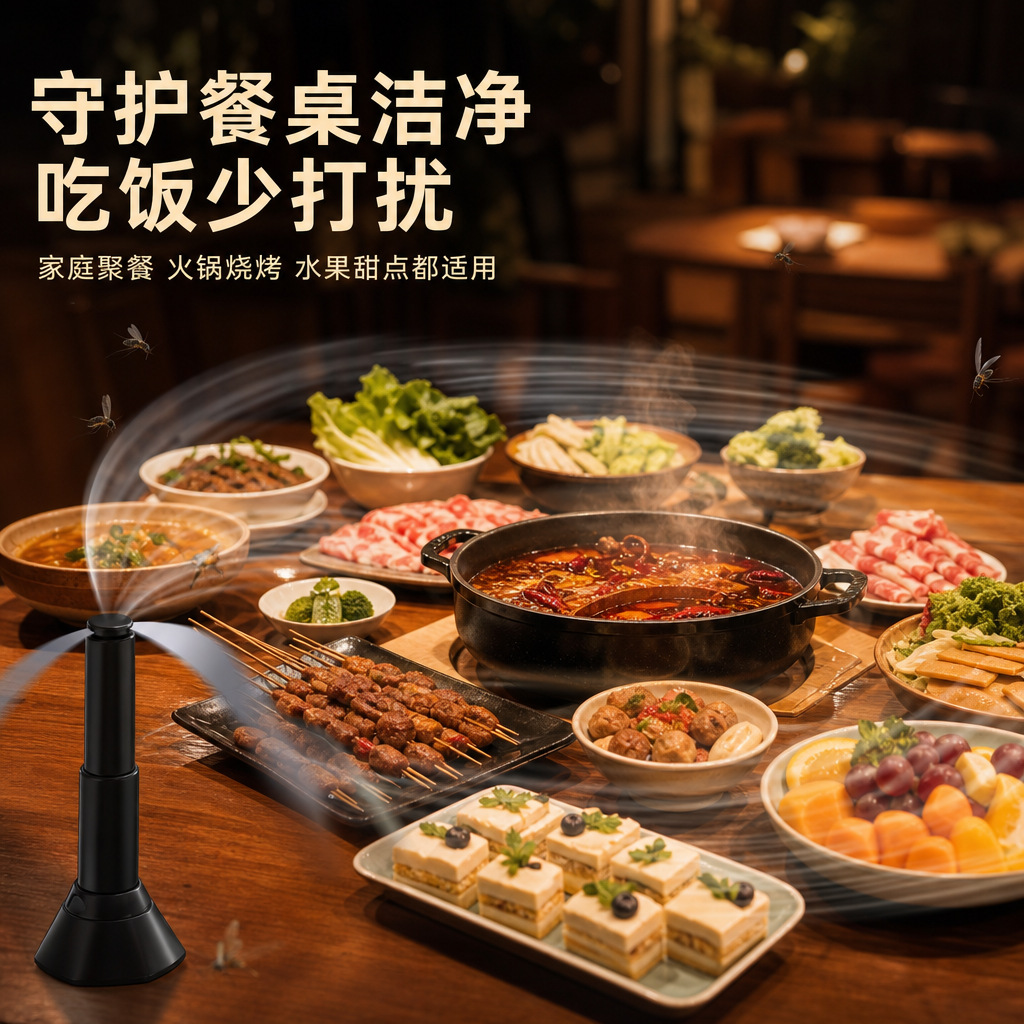 Fly Fans Outdoor Automatic Fly Catcher Indoor Fly Repellent Mosquito Repellent Fan Retractable Blade Fly Repeller