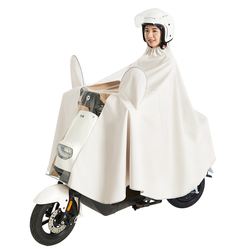 Electric Scooter Motorcycle Raincoat Single Person Women Plus Size Thickened Long Full Body Anti-Storm