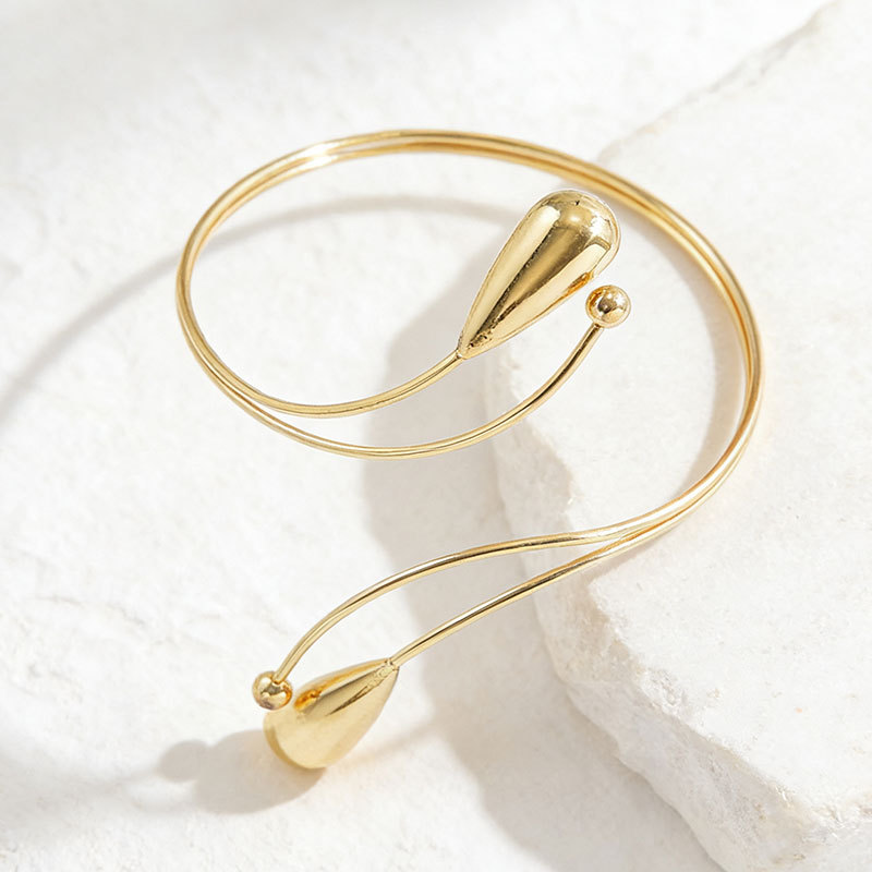 Metal open adjustable drop arm ring exaggerated arm ring female