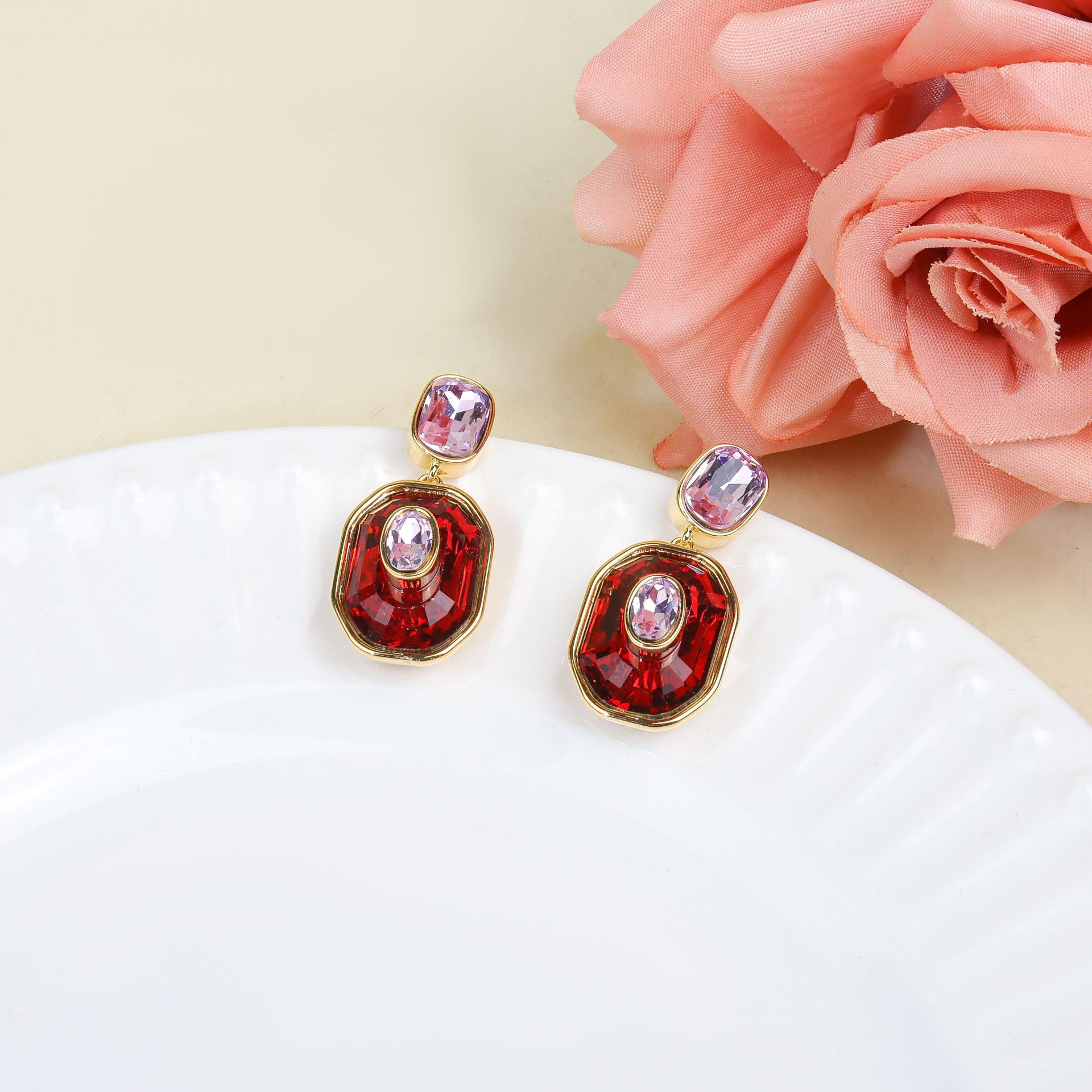 Fresh and sparkling crystal micro-set super shiny bracelet necklace design element set for women