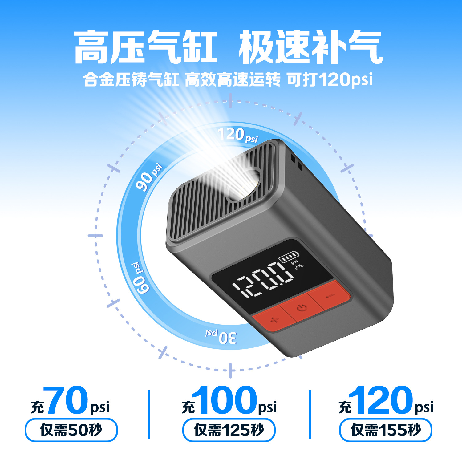 Road Bike Air Pump Portable Handheld Smart Wireless Inflator Mini Electric Vehicle Inflator