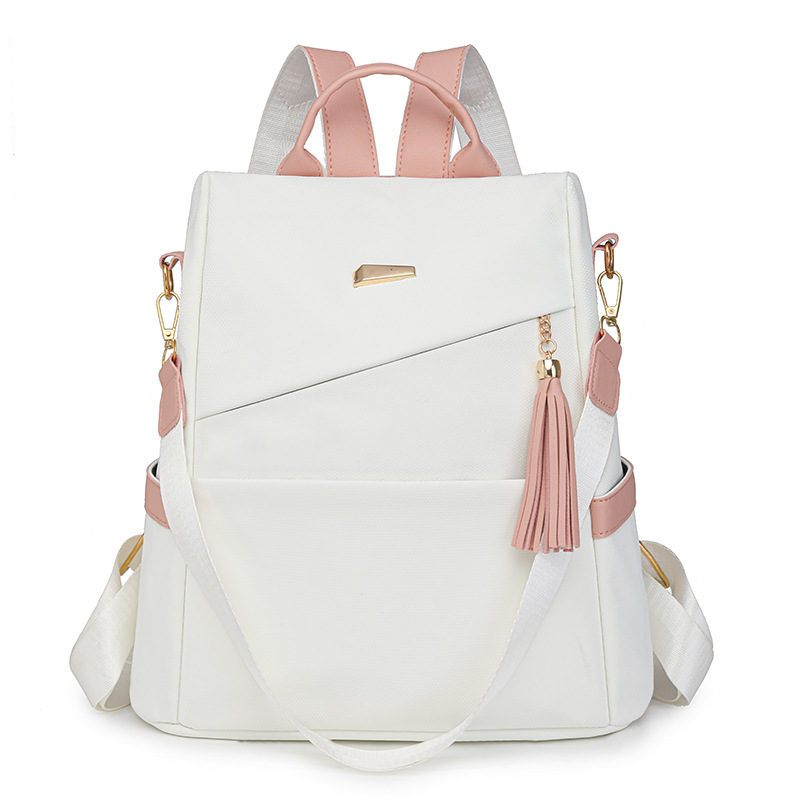 Women's anti-theft double-shoulder bag 2025 new soft leather dual-use large capacity travel backpack lightweight commuting backpack