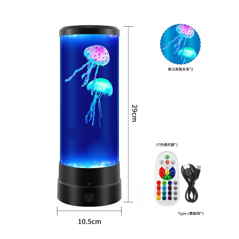 Large jellyfish fish LED night light atmosphere colorful lamp home decoration remote control desk lamp
