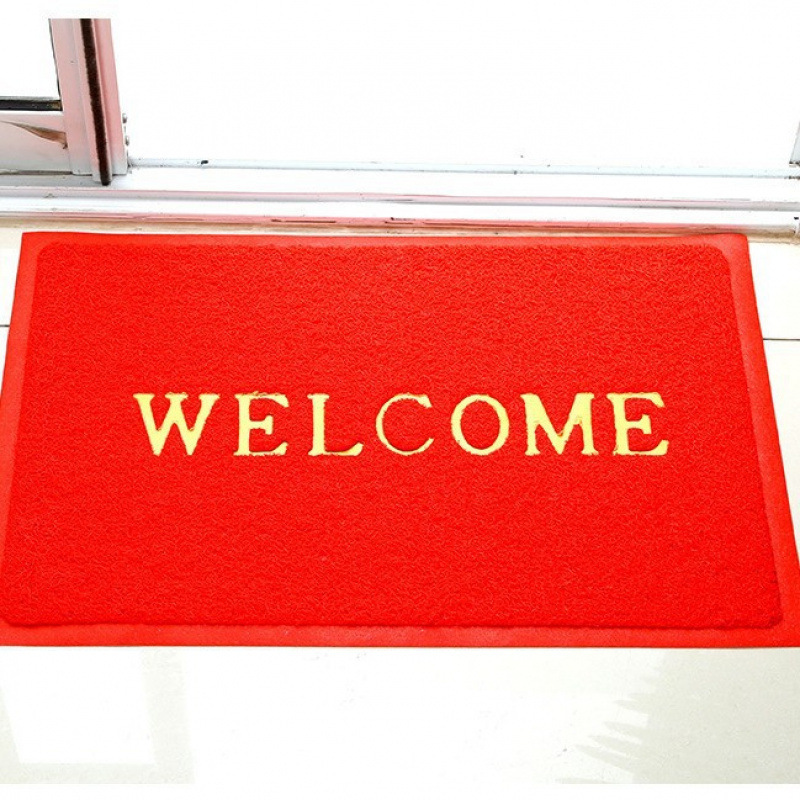 Silk coil floor mat printed English welcome entrance mat door mat