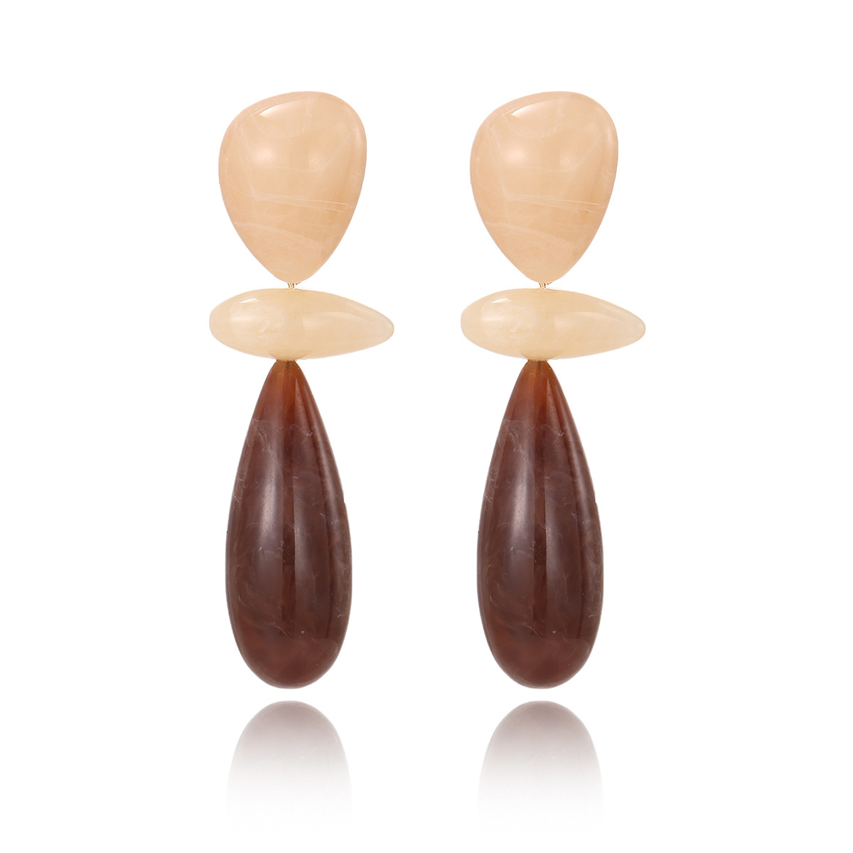 Kenjie earrings exaggerated oval resin long stud earrings for women