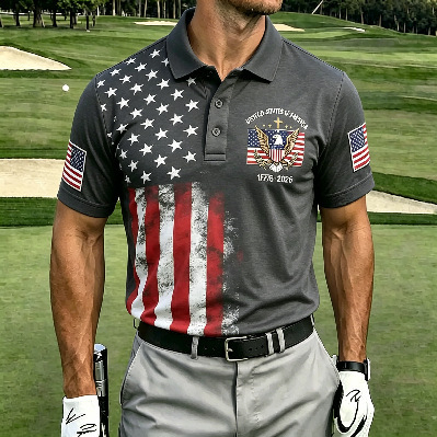 2026 New Men's Short Sleeve Polo Shirt Cross Climber Sports Casual