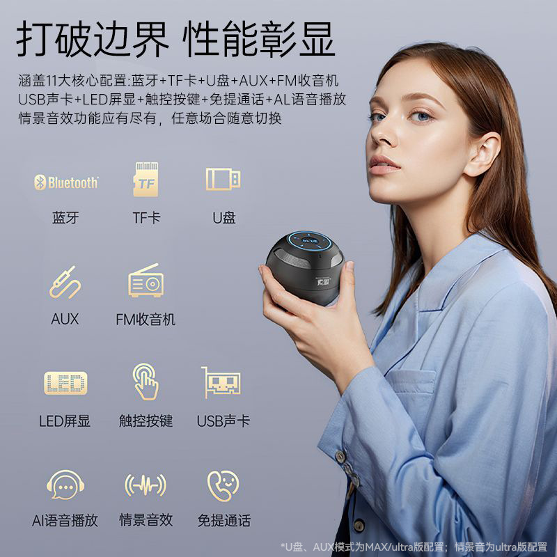Soai S35 Wireless Bluetooth Speaker PLUS Plug-in Mini Computer Speaker Car Subwoofer