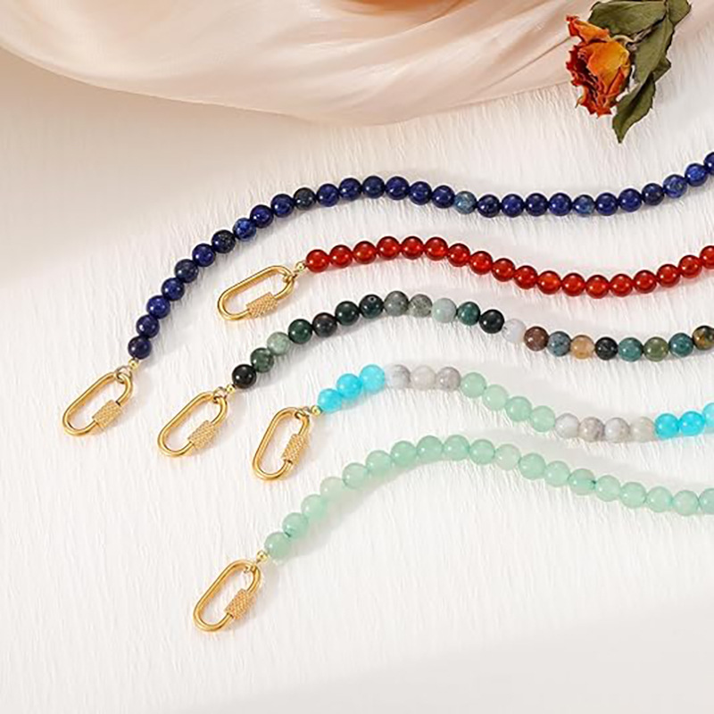2026 Natural Stone Bead Necklace New Simple Collarbone Chain