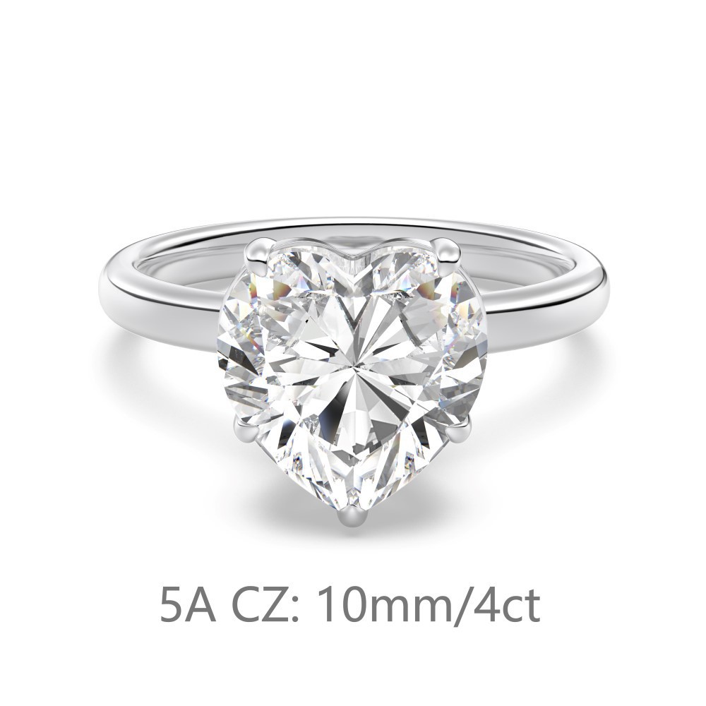 S925 sterling silver ring for women, love main stone carat wedding ring women's hand accessories