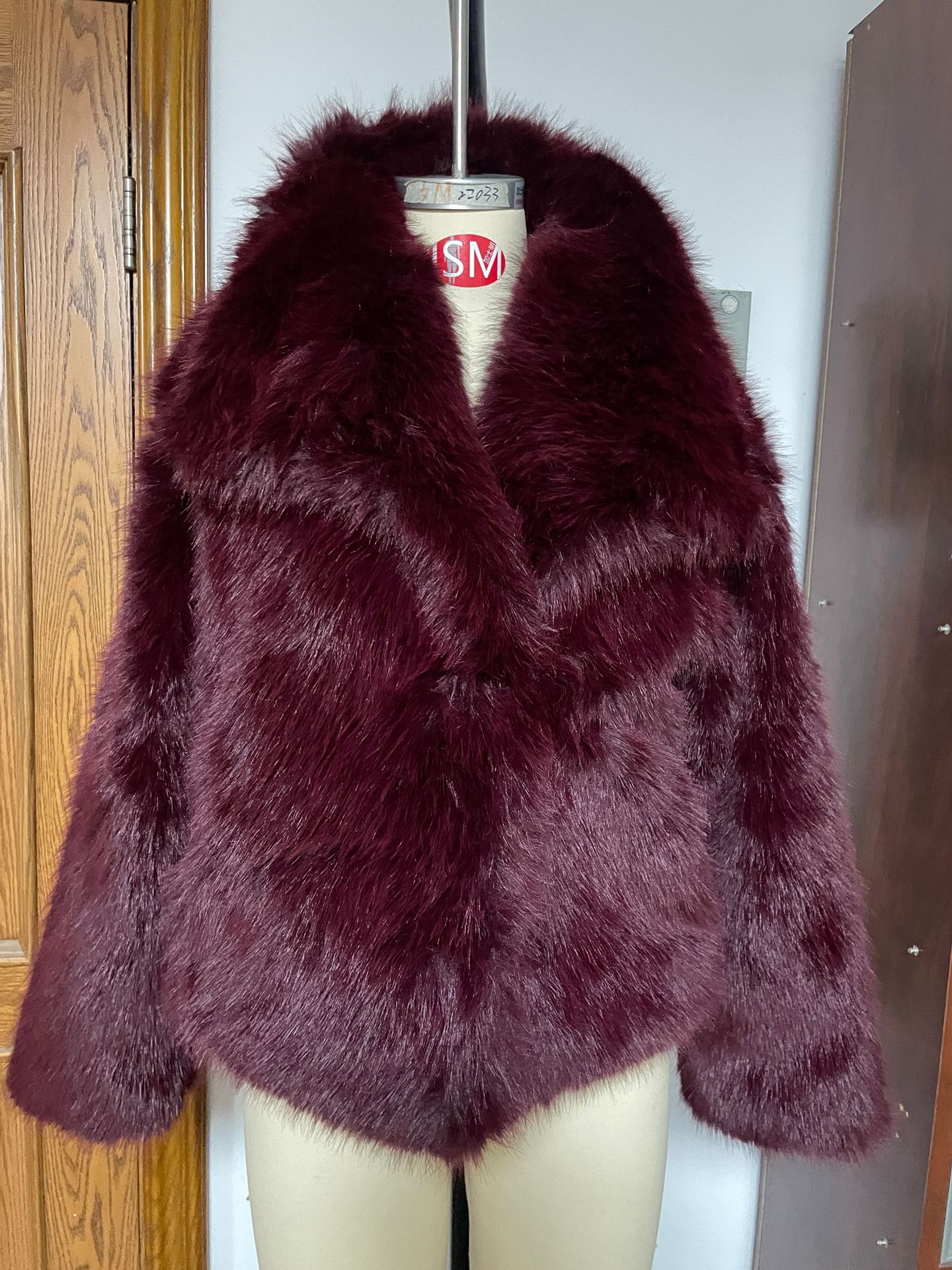 Fur large lapel faux fur jacket short fox fur fur jacket fluffy plush women's clothing