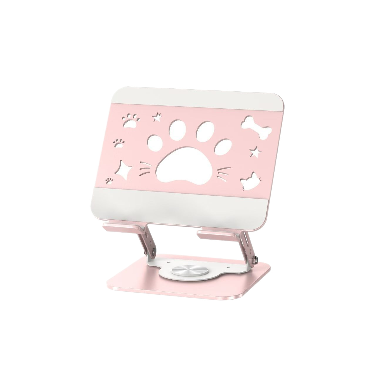 Cute Cat Paw Laptop Stand Desktop Riser Rotatable Heat Dissipation Metal Foldable Tablet Support Stand