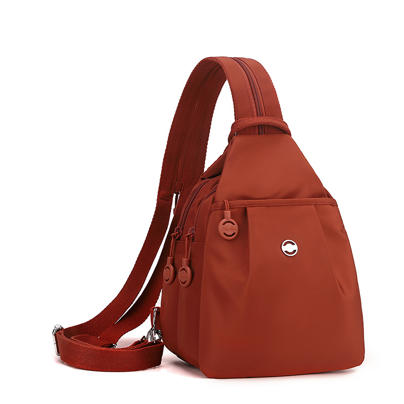 Double-shoulder bag small 2026 new simple anti-theft women's chest bag Oxford cloth casual small backpack