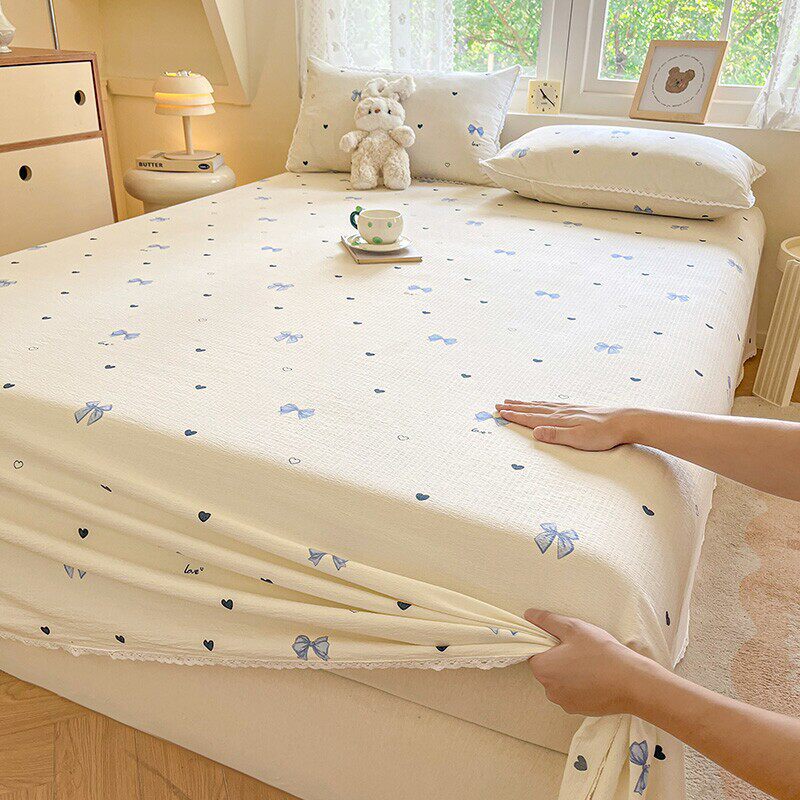 蓝色蝴蝶结【A类面料孕婴可用】 · 床单单件-120x230cm【适合0.8-0.9m床】