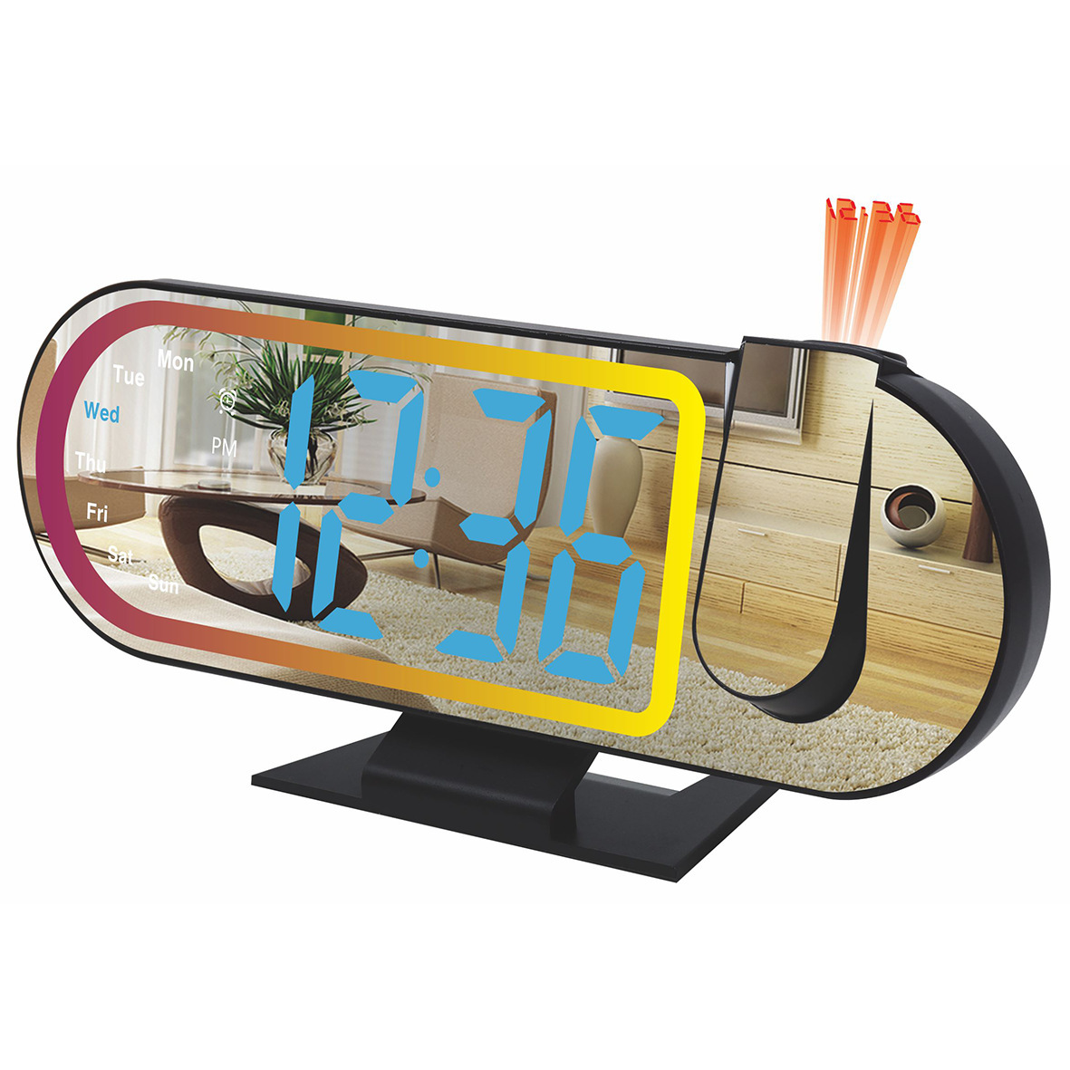 New Colorful Clock Living Room Clock Large Screen LED Digital Alarm Clock Timer Mirror Electronic Clock