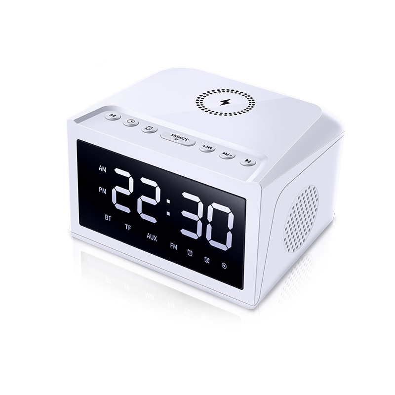 Hotel speaker Bluetooth speaker wireless charging electronic alarm clock speaker clock wireless charging HF18W home