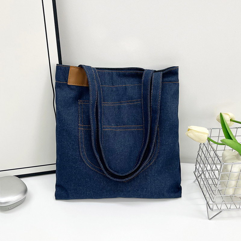 2026 spring new denim single shoulder bag large capacity mom shopping bag commuting simple student bag