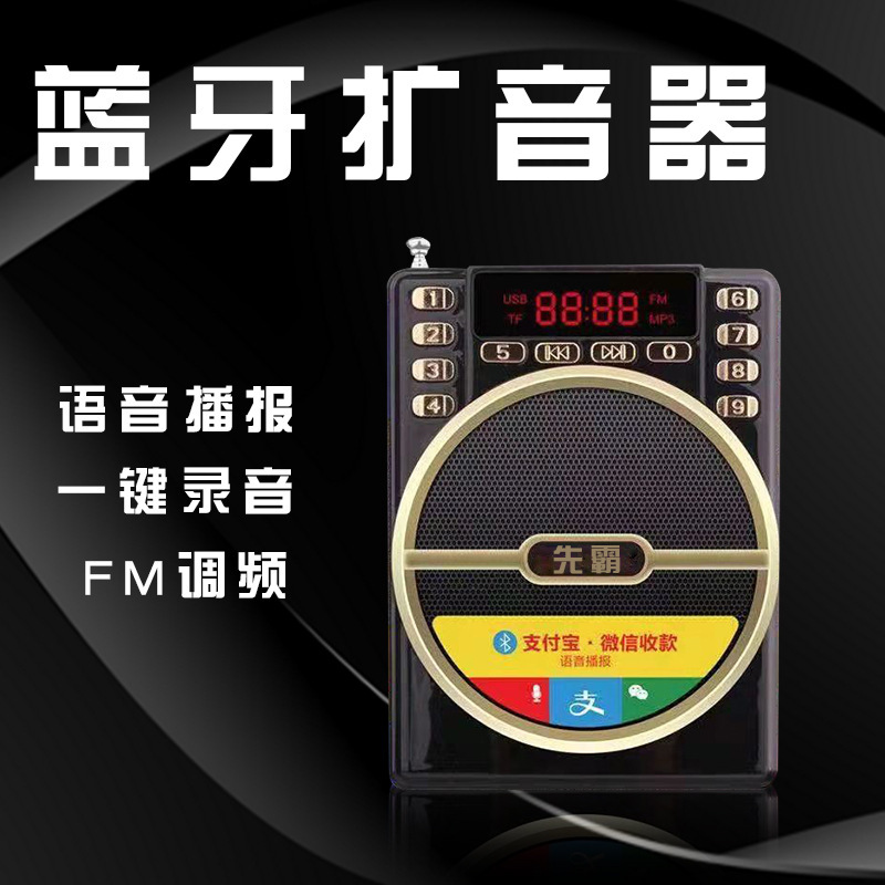 2021 New Bluetooth Recording Amplifier Teaching Teacher Dedicated Tour Guide High-Power Horn Amplifier Deletable