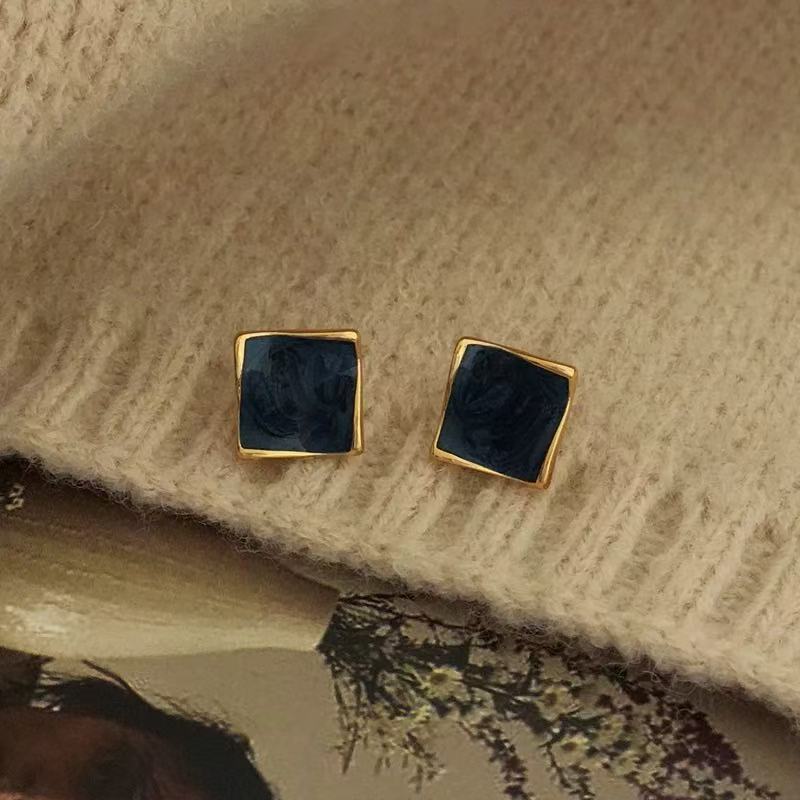 Irregular Geometric Enamel Drop Earrings Women 2025 New Stud Earrings Ear Accessories