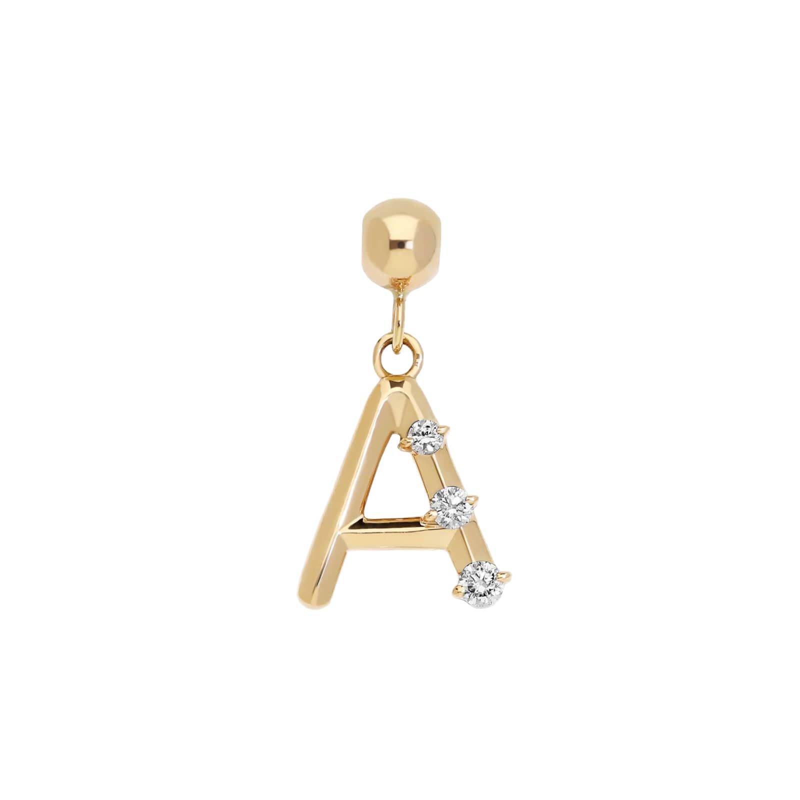 New Copper 18K Gold Plated DIY 26 English Letters Bubble Set Zirconia Pendant Name Necklace