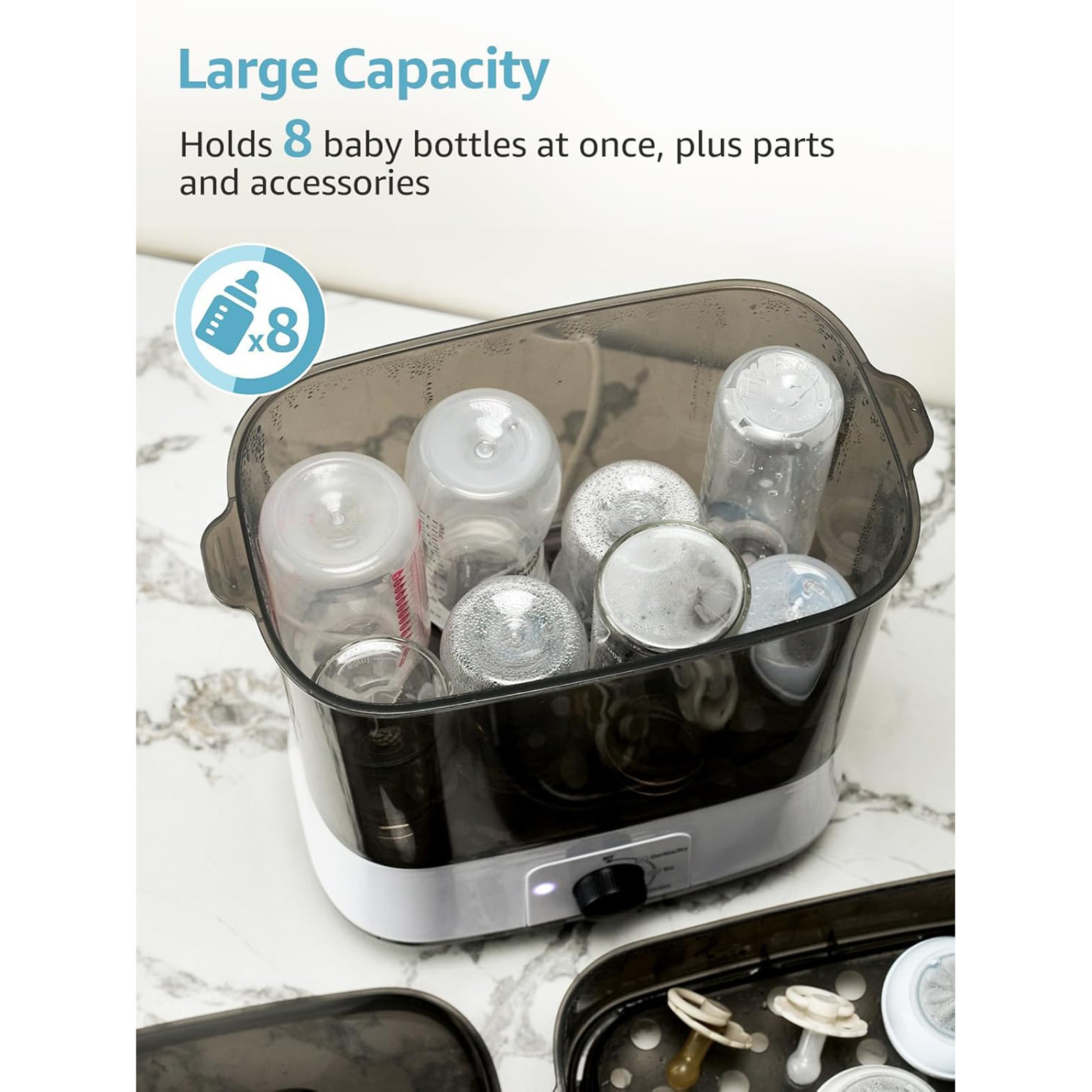 Baby Bottle Sterilizer and Dryer 2-in-1 Large Capacity for Baby
