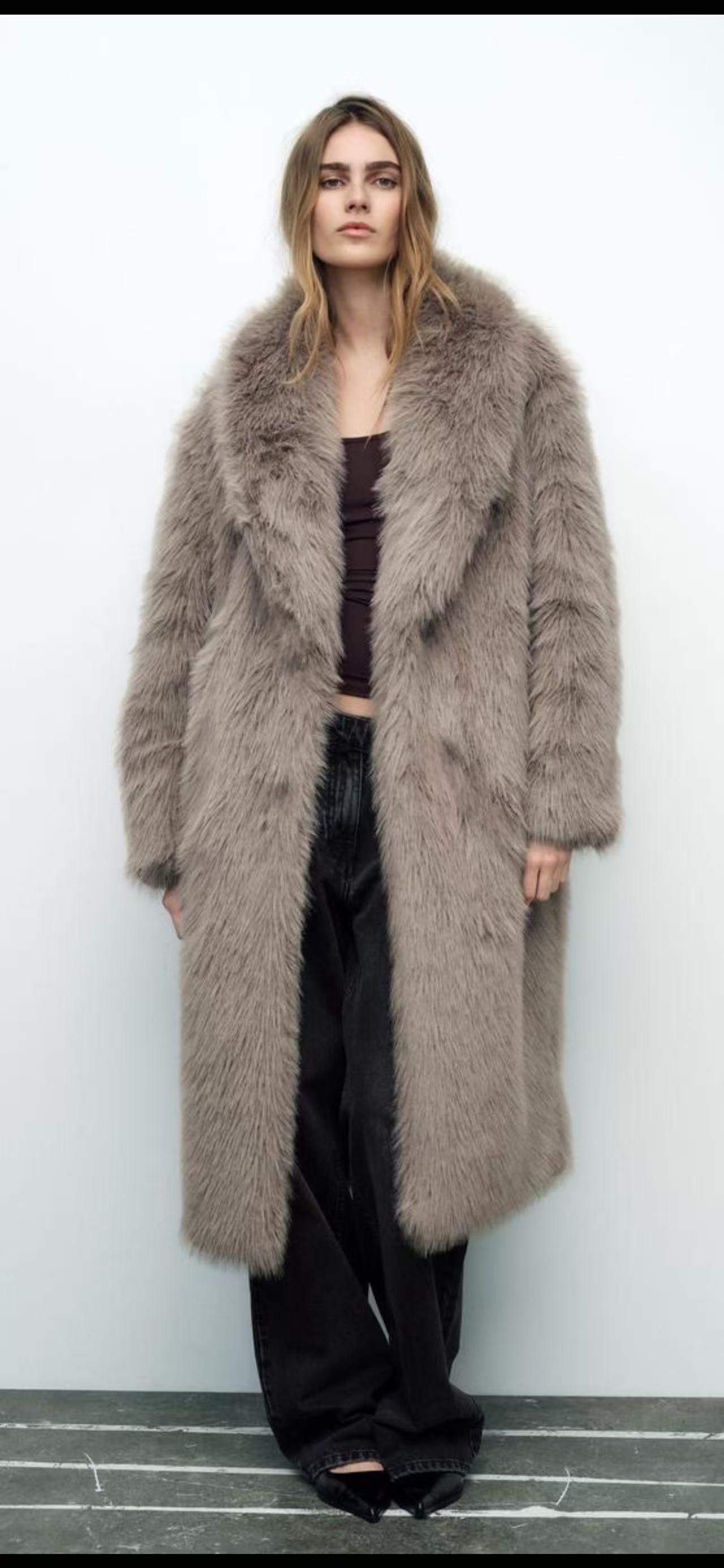New faux fur artificial fur jacket lengthened shawl collar fox fur fluffy eco-friendly fur