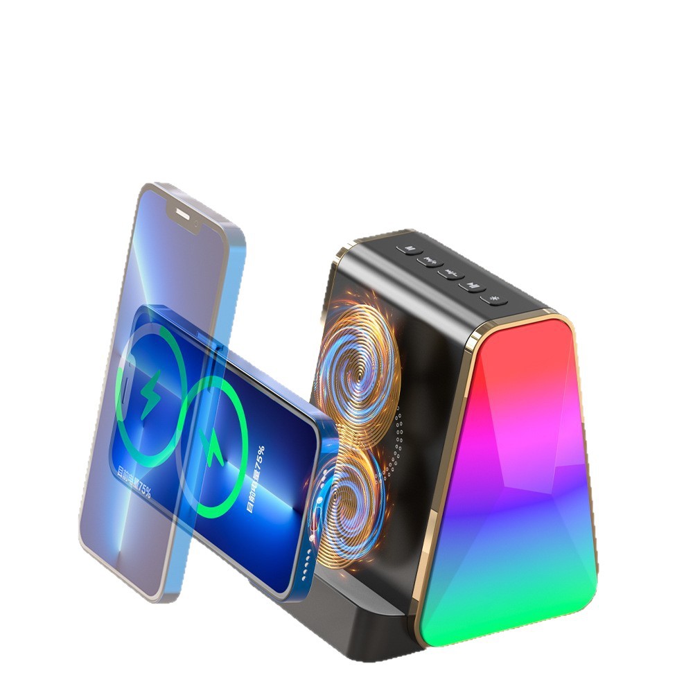 Multifunctional phone wireless charging white noise speaker, phone stand desktop bedside small audio, ambient light sleep