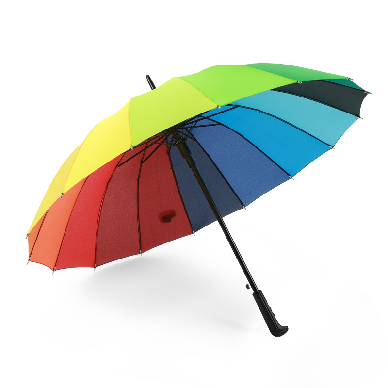 Black Vinyl Elderly Cane Sunscreen Rainproof Anti-Slip Like Rubber Lightweight Multi-Functional Umbrella for Hiking