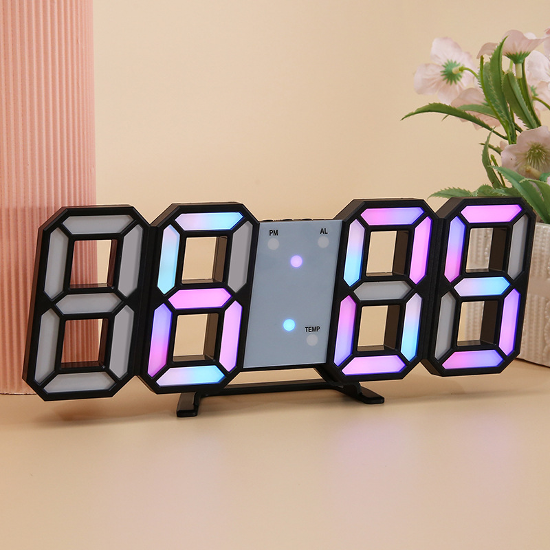 APP Smart WiFi Light Sensor Living Room Remote Control Clock Digital Wall Clock Electronic Clock 3D Clock Student Alarm Clock Countdown