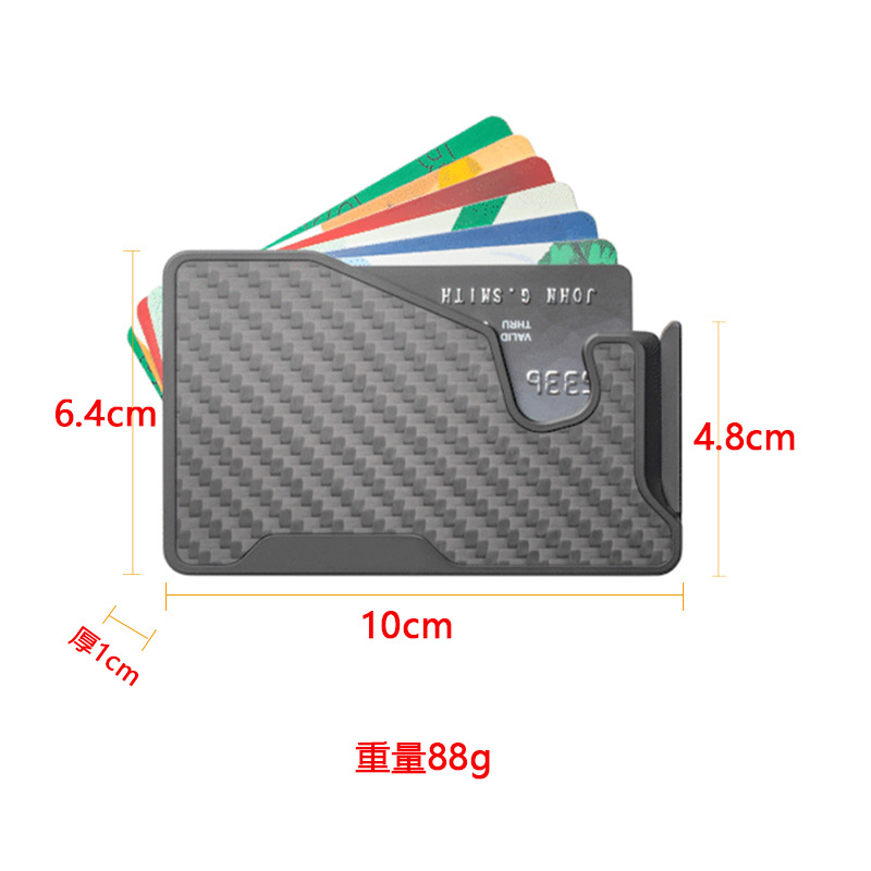 Magnetic Card Holder for Apple Android Phone Aluminum Alloy Card Case Auto Pop-Up Carbon Fiber Metal Card Clip