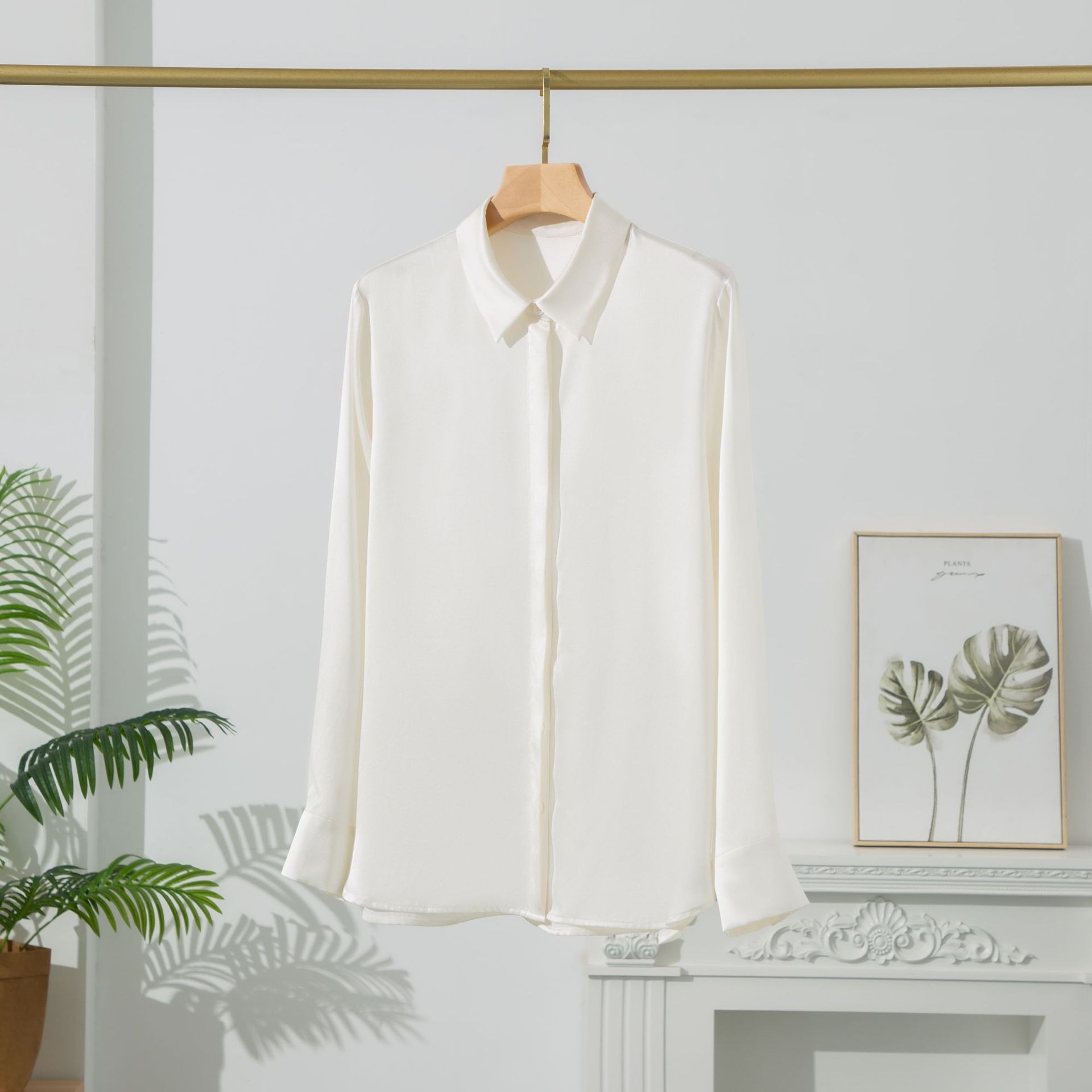 2026 Spring Summer New Silk Blouse for Women Mulberry Silk Long Sleeve Square Collar Loose Satin Sandwashed Shirt Plus Size Women's Clothing