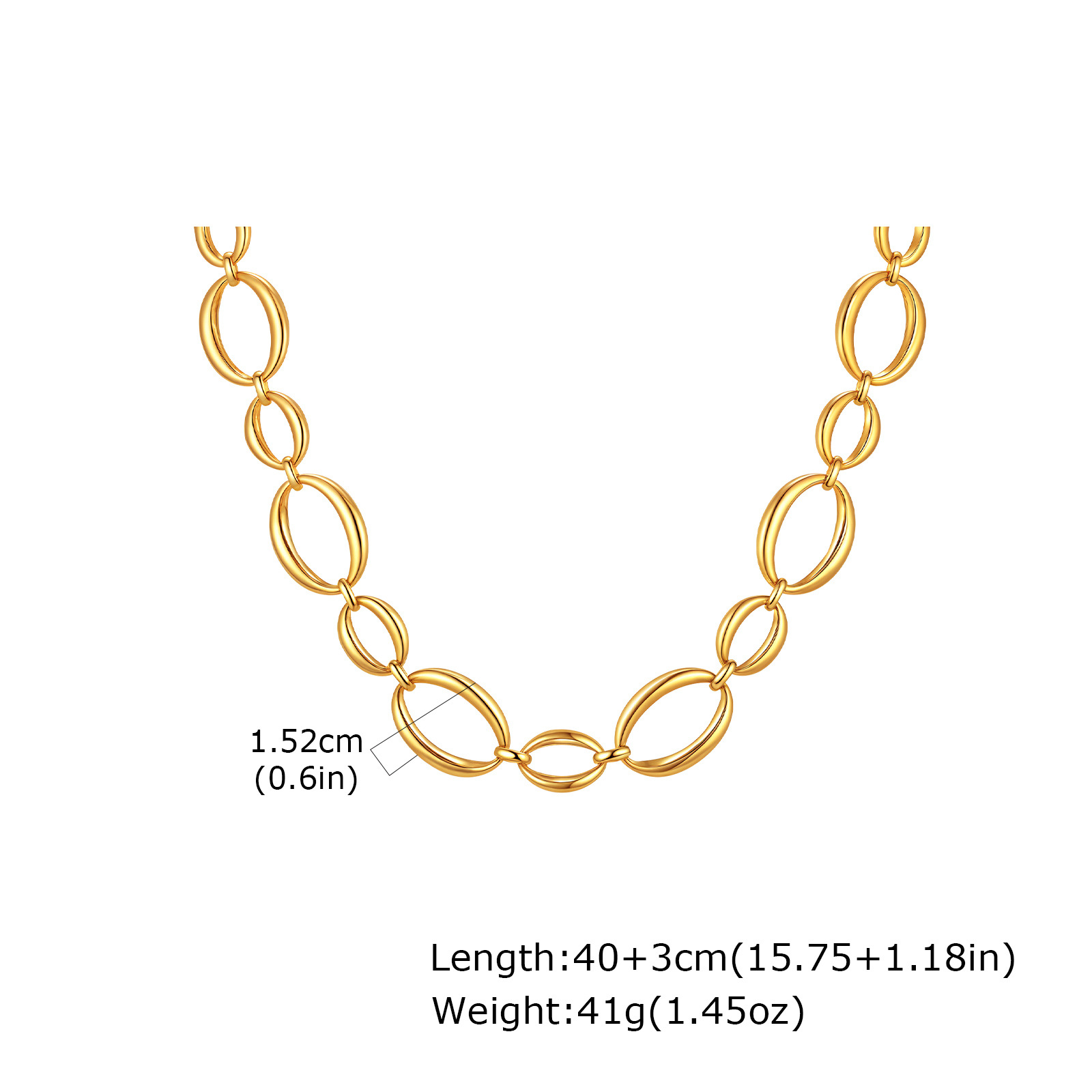 Original Huanmu Trading Women's Stainless Steel Large Chain Geometric Bracelet Gold Steel Color Simple Hand Jewelry