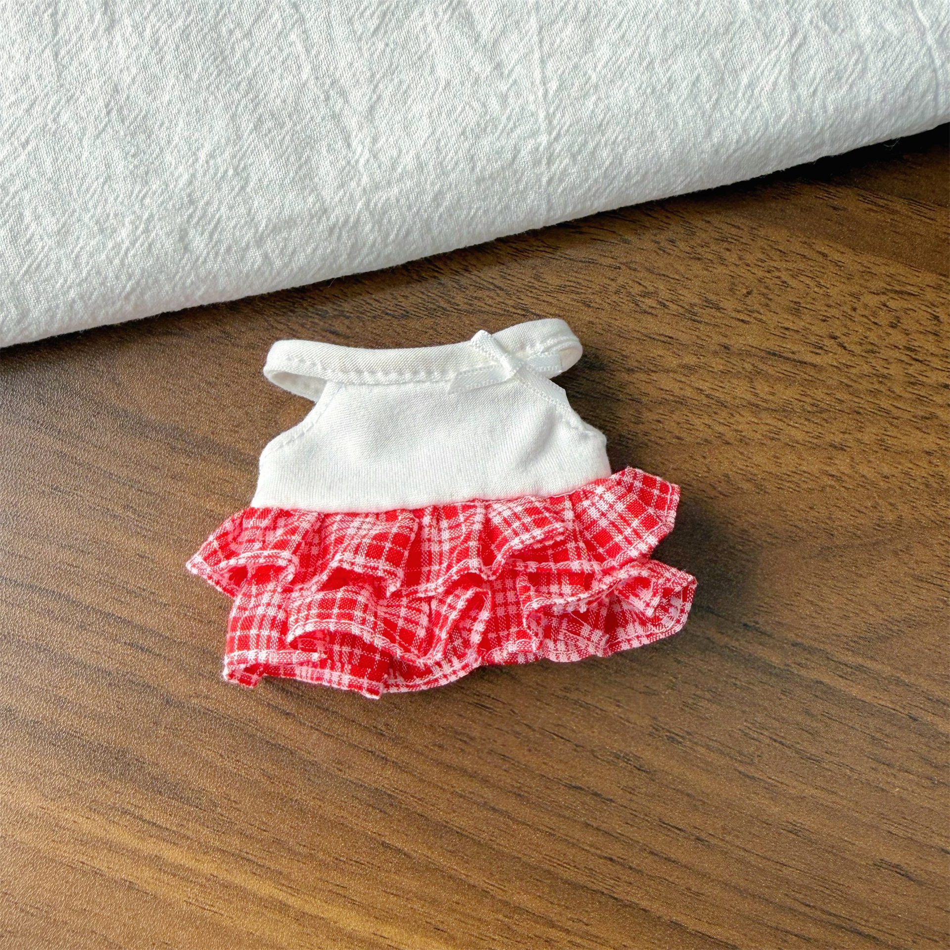 New long-legged kitty spring and summer bubble dress 10cm cotton doll plush doll clothes mini clothes