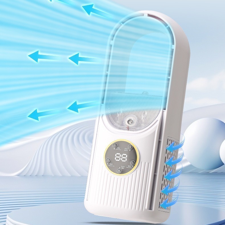 Strictly Selected Silent Bladeless Fan Household Ultra-Silent Mini Cooler Desktop USB Charging Atomizing Humidifier