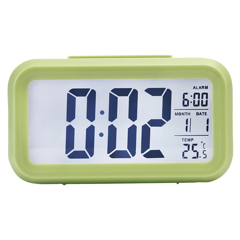 Smart Clock Alarm Clock Large Screen Ultra-Silent LED Electronic Clock Light Sensing Night Light Clock with Temperature
