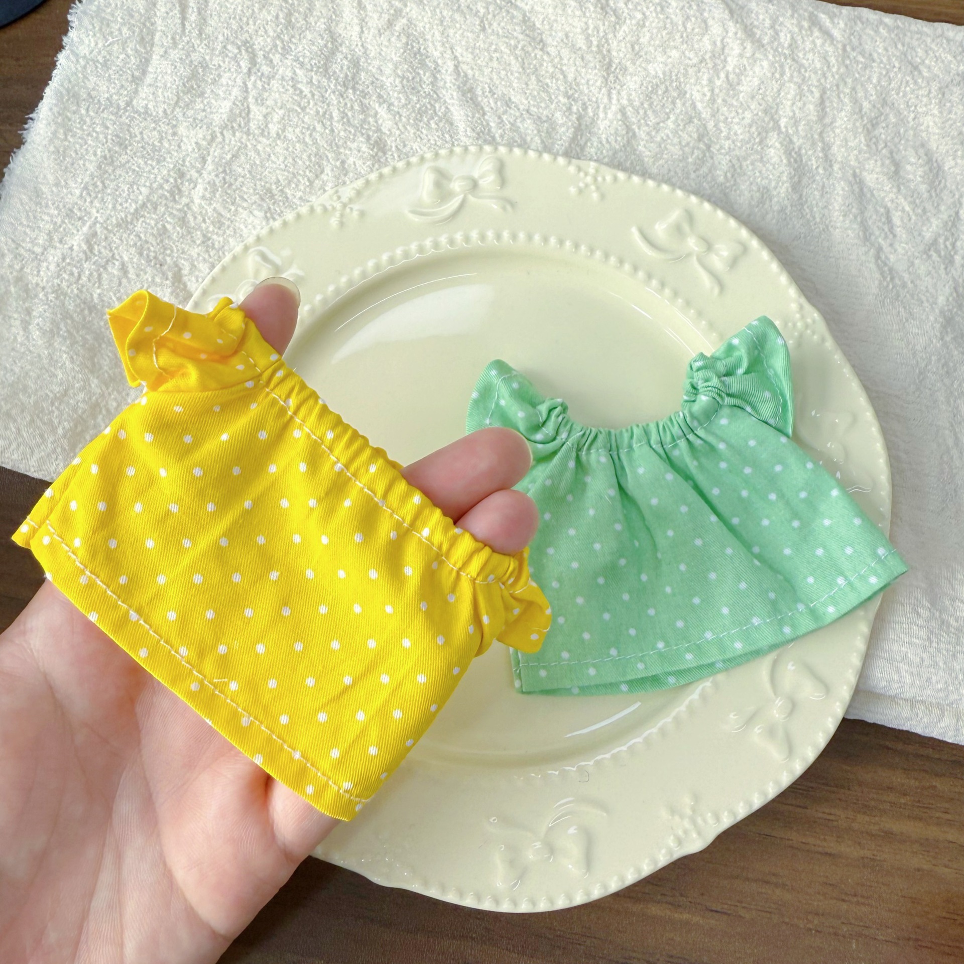 New 17cm Labubu doll clothes doll dress off-shoulder dress crying baby Bikini Bottom ugly fish accessories