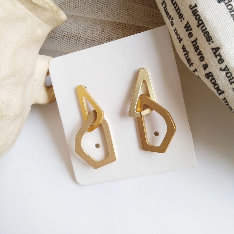 S925 silver needle matte series earrings ear studs simple new ear accessories