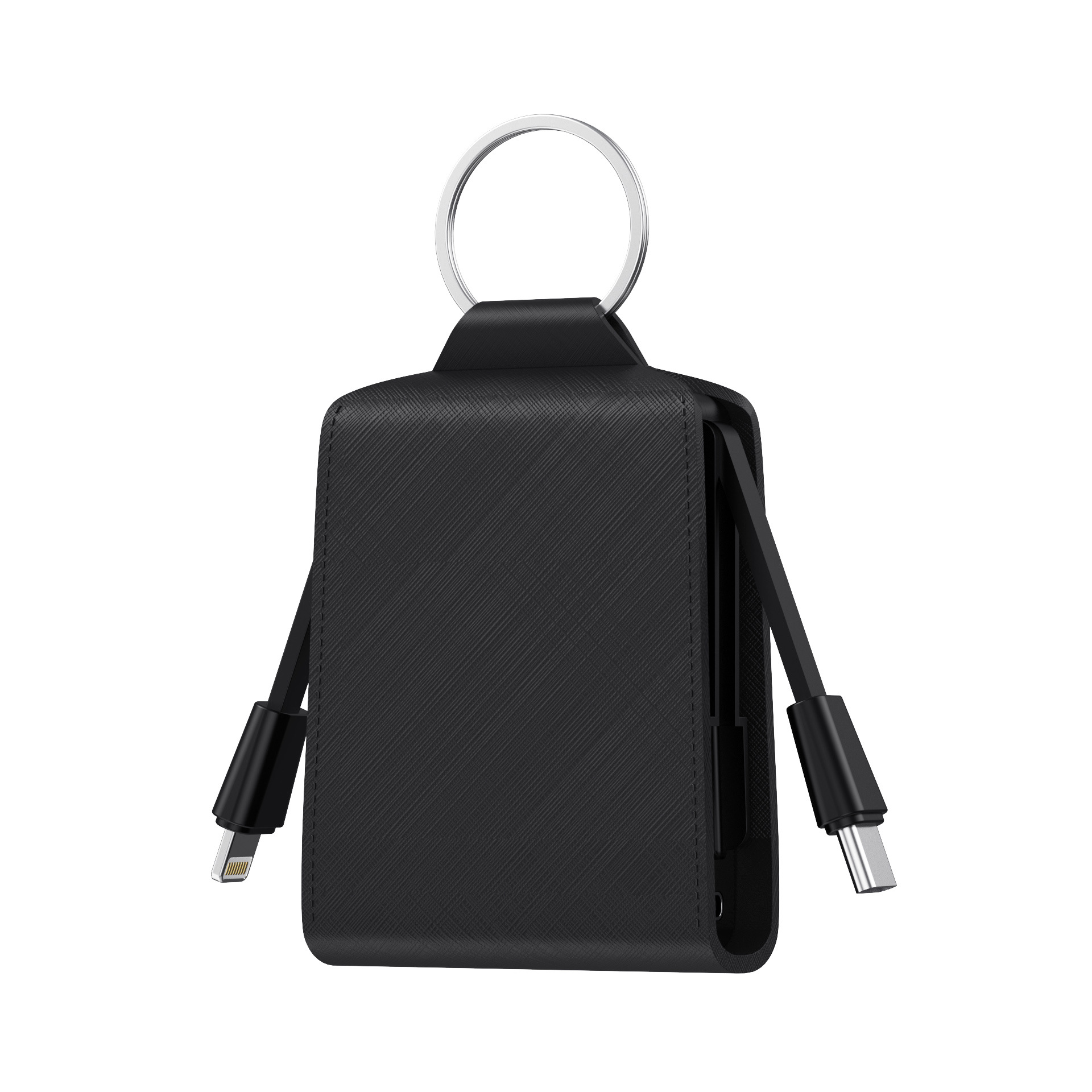 New mini power bank dual-line emergency power bank with keychain small hanging bag