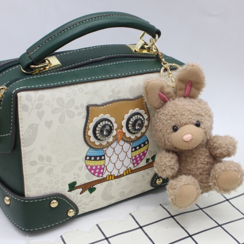 New Cartoon Curly Teddy Bear Plush Keychain Bag Charm Phone Case Decoration Doll Toy