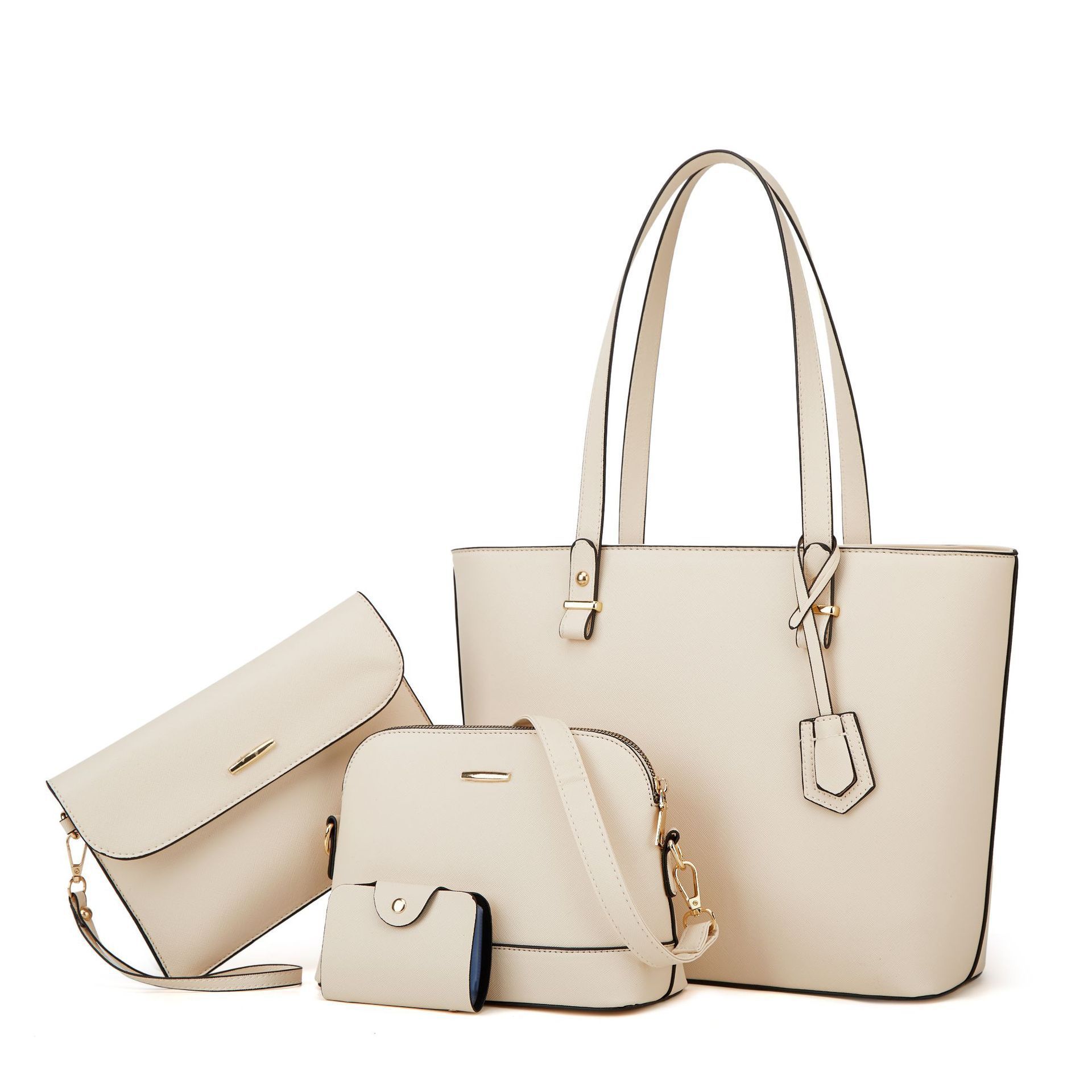 2026 new large capacity four-piece handbag, simple mother-child bag, shoulder crossbody bag for women