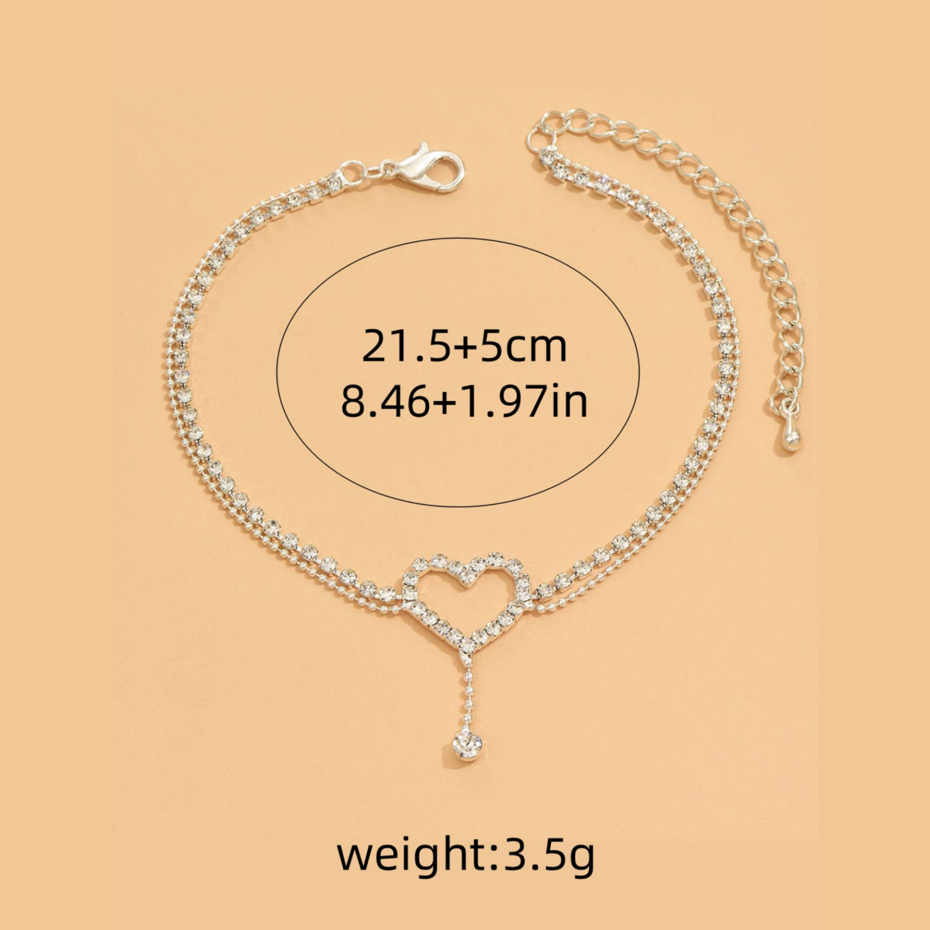 Super shiny full diamond double-layer anklet sparkling rhinestone ankle chain vacation party accessory for women
