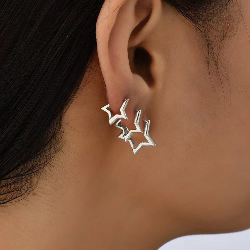 Simple Earring Hoop Niche Unisex Alloy Earring Rock Punk Earrings