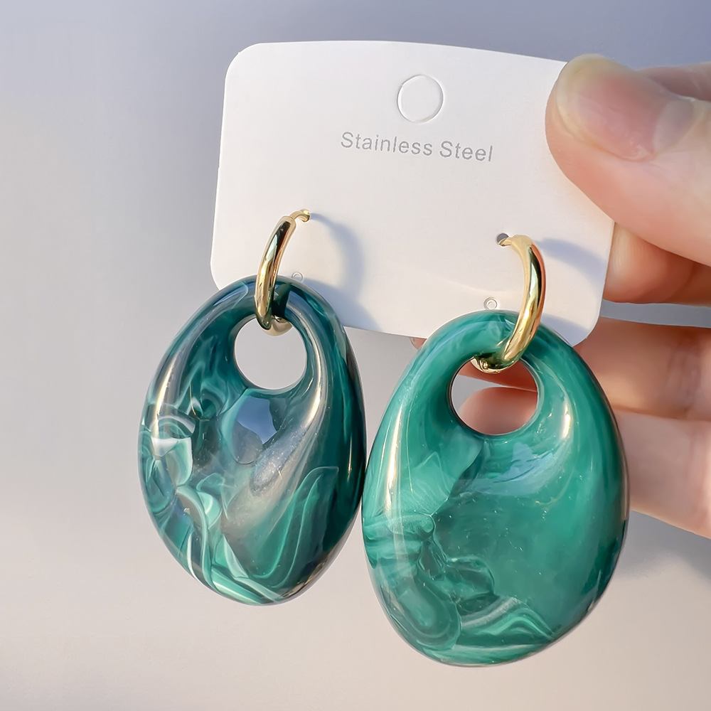 Stainless Steel Earrings, Irregular Resin Earrings, Earring Accessories